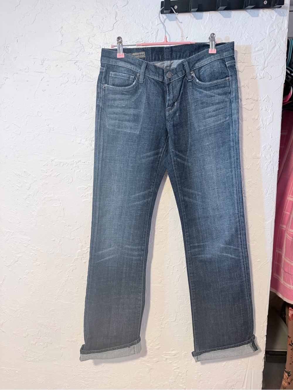 Citizens Of Humanity Women’s Straight Jeans in Dark Blue Wash